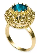 Вінтаж вироби Каблучка Аквамарин 14K Жовте золото vrc059y